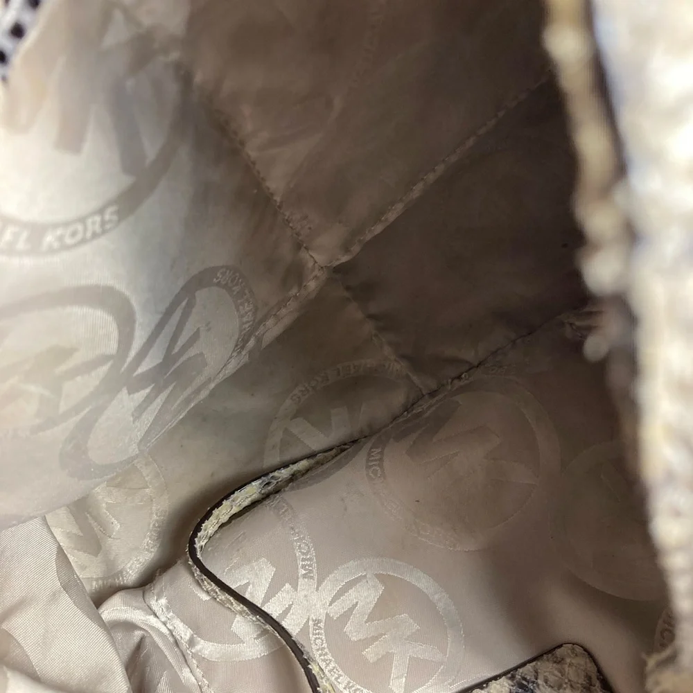 Michael Kors python embossed FULTON HOBO Shoulder Bag